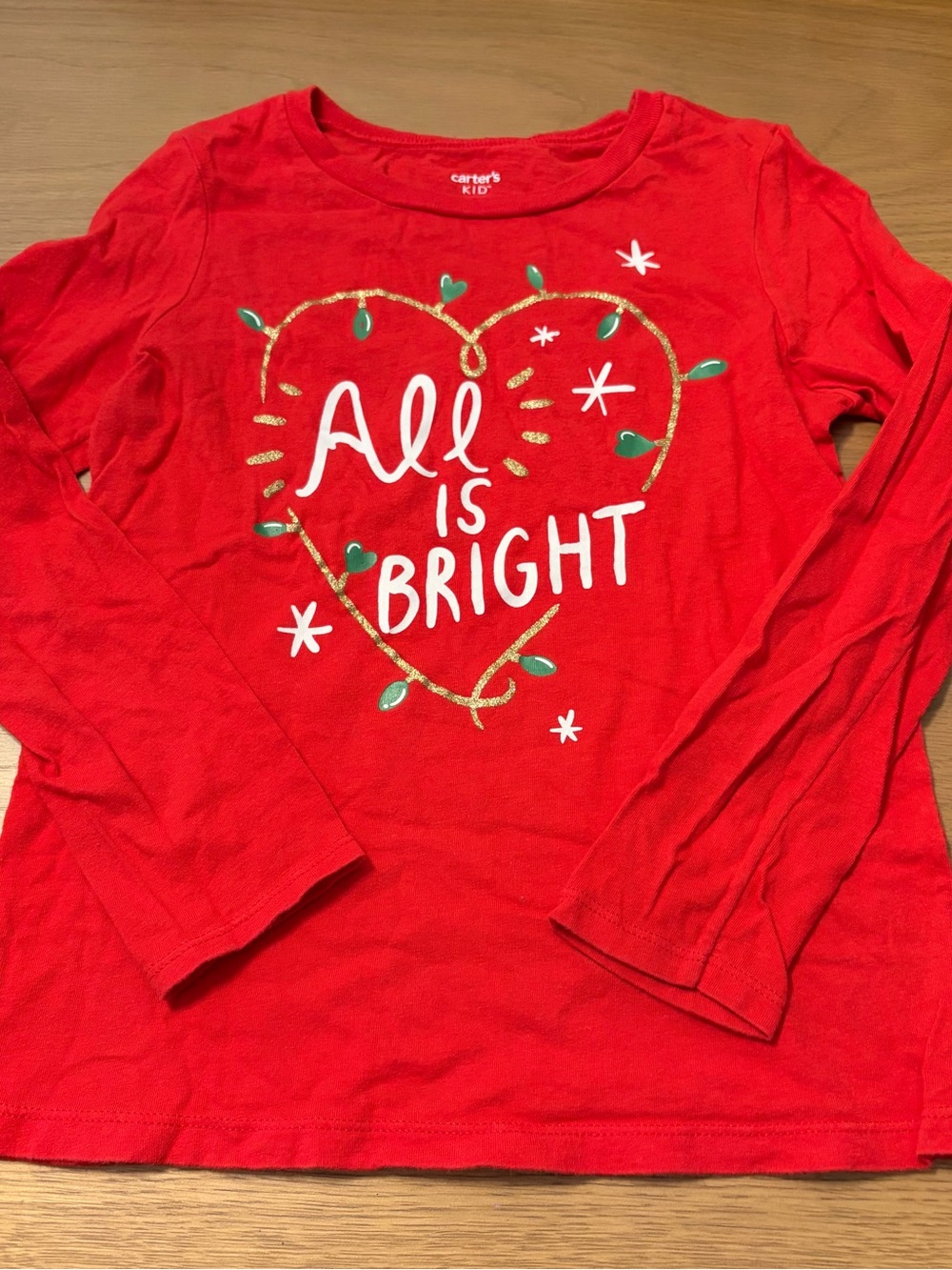 3 for $12 Carter's Girls Long Sleeve Holiday Tee